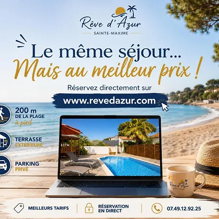 20m2- De La Nartelle 200m - Double Terrasse - Piscine Au Sel - Parking - Bbq - Check-in De 17h A 20h Maximum- Reve D'azur Maxime Vakantiehuis *
